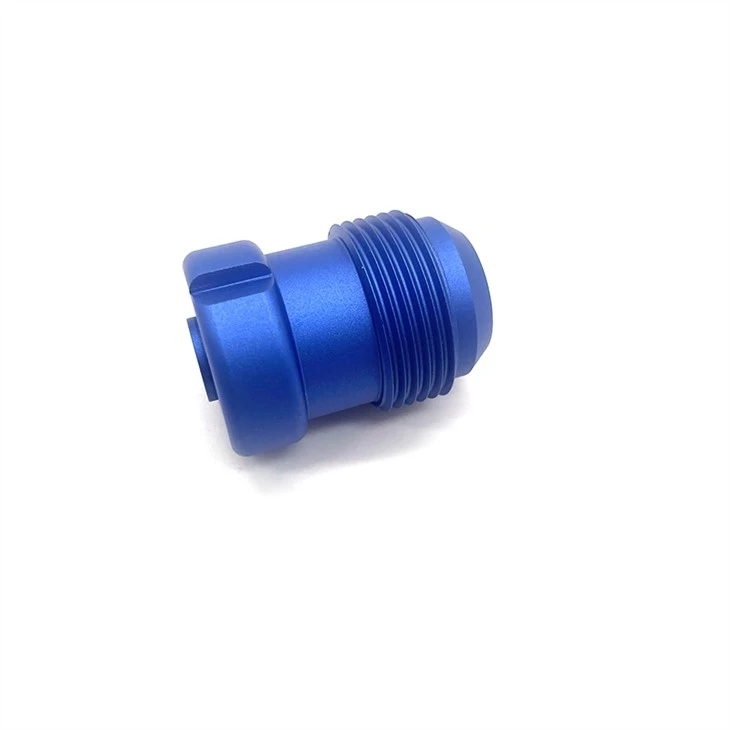 Blue Anodized Aluminum Connector Turning Parts