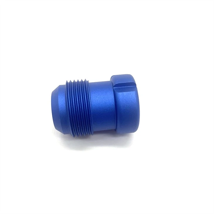 Blue Anodized Aluminum Connector Turning Parts