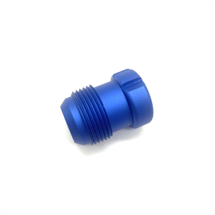 Blue Anodized Aluminum Connector Turning Parts